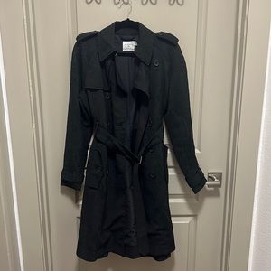 Altuzarrra for Target Black Snakeskin Textured Trench Coat